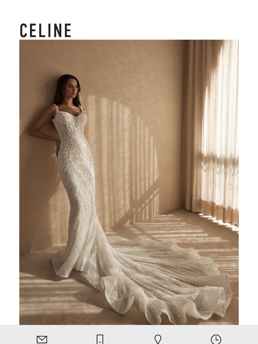 BLANCPIN Ivory Beaded Bridal Gown with Button-Back Detail